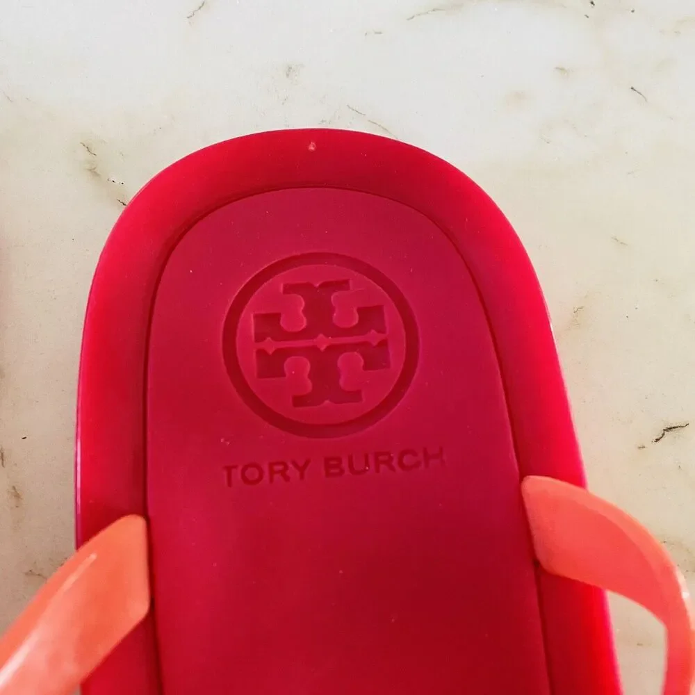 TORY BURCH Solid Red Jelly Thong Sandal - US 7